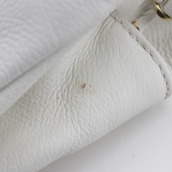CHANEL White Lambskin Leather Logo Shoulder Bag - Picture 8 of 12